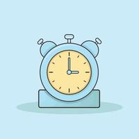 Flat alarm clock illustration, alarm clock icon cartoon style vector illustration