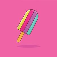 ilustración de helado de paleta, ilustración plana de icono de helado de comida dulce vector