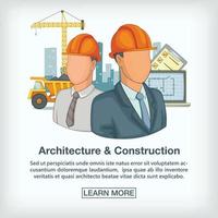 Building process concept team, cartoon style vector