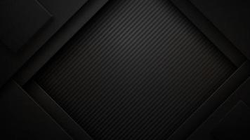 Abstract black geometric background with overlapping layers vector