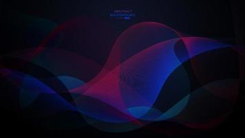 Dark background with abstract bright dynamic wave vector