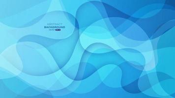 Blue wave curves shape overlap abstract background vector