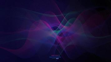 Abstract color dynamic wave on dark background vector
