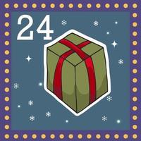 Christmas  advent calendar for kids. Vector Christmas illustration with christmas decorate.