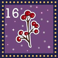 Christmas  advent calendar for kids. Vector Christmas illustration with christmas decorate.