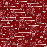 Happy Valentines Day seamless pattern. Vector illustration.