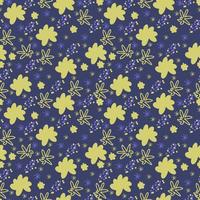 Vector seamless pattern. Abstract colorful doodle flat shapes, strokes, spots, lines, stripes, flowers.