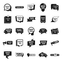 Tips icons set simple vector. Help information vector