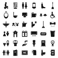 los iconos de wc establecen un vector simple. señal de baño