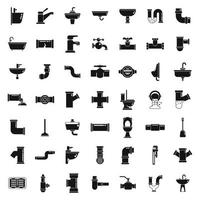 Sewerage icons set simple vector. Water leak vector