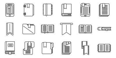 Bookmark icon outline vector. Dictionary book vector