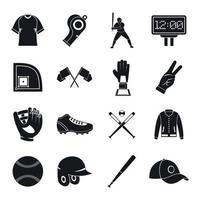 Baseball icons set, simple style vector