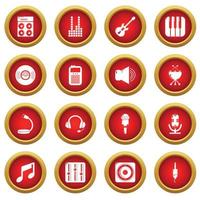 Recording studio symbols icons set, simple style vector