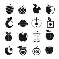 conjunto de iconos de Apple diseño de logotipo, estilo simple