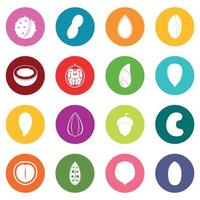 Nuts icons many colors set vector