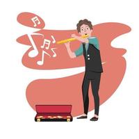 musician playing flute vector