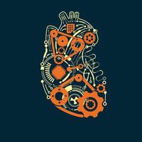 robot heart concept vector