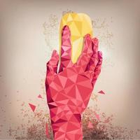 red polygon hand vector