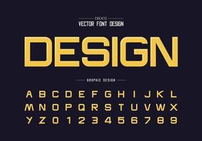vector de fuente y alfabeto, letra y número de tipografía de diseño, texto gráfico en el fondo