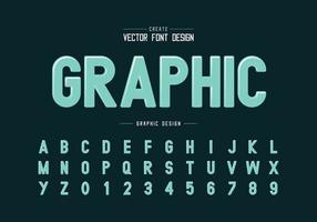 vector de fuente y alfabeto, diseño de letras y números de estilo, texto gráfico en el fondo