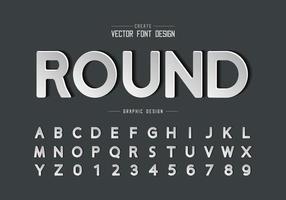 Paper font and round alphabet vector, Design typeface and number, Graphic text on background vector