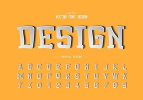 Paper cut font and cartoon alphabet vector, Typeface and number design, Graphic text on background vector