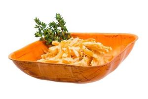 Tofu bamboo in a bowl on white background photo