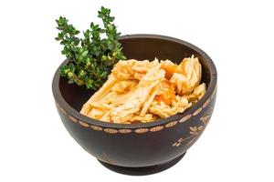 Tofu bamboo in a bowl on white background photo