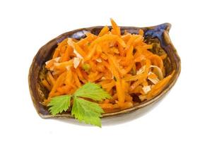 Korean carrot in a bowl on white background photo