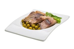 Ripe herring on a plate photo