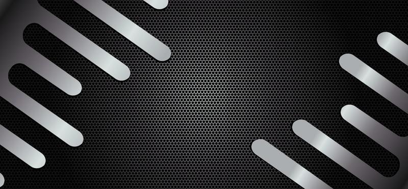 Hexagonal geometric abstract metal background with light. ilustrasi vektor