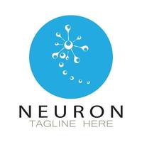 Neuron logo or nerve cell logo design,molecule logo illustration template icon with vector concept