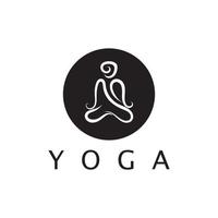 logo design of people doing yoga symbol icon illustration vector