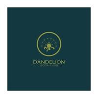 Dandelion flower logo with stem and leaves. Using modern vector concept design symbol icon illustration