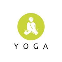 logo design of people doing yoga symbol icon illustration vector