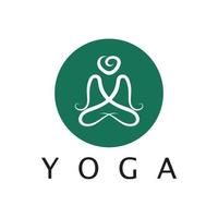 logo design of people doing yoga symbol icon illustration vector