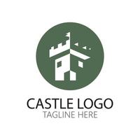 Plantilla de diseño de ilustración de vector de símbolo de logotipo de castillo