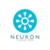 Neuron logo or nerve cell logo design,molecule logo illustration template icon with vector concept