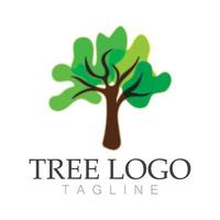 árbol logo icono vector ilustración design.vector silueta de un árbol plantillas de árbol logo y raíces árbol de la vida diseño ilustración