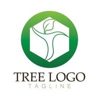 árbol logo icono vector ilustración design.vector silueta de un árbol plantillas de árbol logo y raíces árbol de la vida diseño ilustración