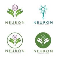 Neuron logo or nerve cell logo design,molecule logo illustration template icon with vector concept