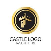 Plantilla de diseño de ilustración de vector de símbolo de logotipo de castillo