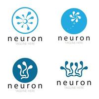 logotipo de neurona o diseño de logotipo de célula nerviosa, icono de plantilla de ilustración de logotipo de molécula con concepto de vector