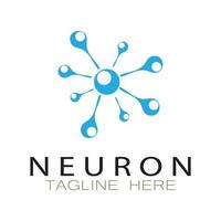 Neuron logo or nerve cell logo design,molecule logo illustration template icon with vector concept