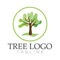 árbol logo icono vector ilustración design.vector silueta de un árbol plantillas de árbol logo y raíces árbol de la vida diseño ilustración