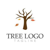 árbol logo icono vector ilustración design.vector silueta de un árbol plantillas de árbol logo y raíces árbol de la vida diseño ilustración