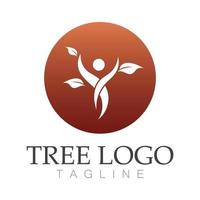 Tree logo icon vector illustration design.Vector silhouette of a tree templates of tree logo and roots  tree of life design illustration