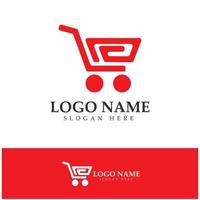 e-commerce logo and online shop logo design with modern concept vector