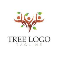 Tree logo icon vector illustration design.Vector silhouette of a tree templates of tree logo and roots  tree of life design illustration