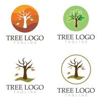 Tree logo icon vector illustration design.Vector silhouette of a tree templates of tree logo and roots  tree of life design illustration